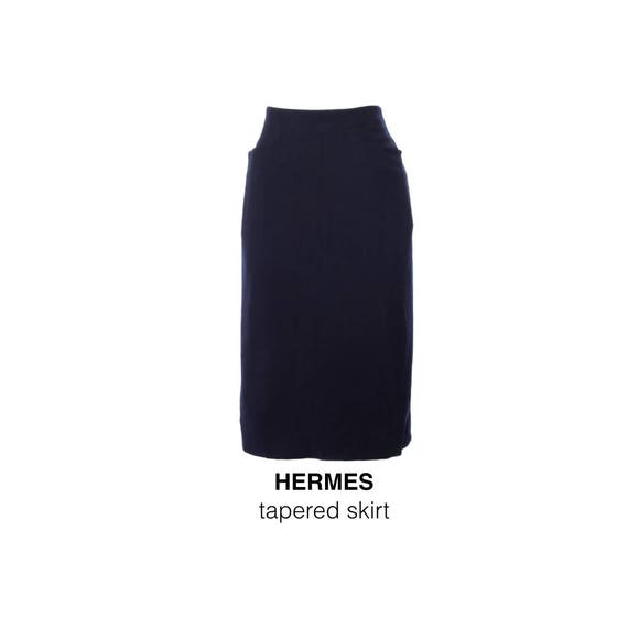 Vintage blue hermes tight skirt 1980s #hermes #her