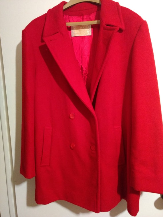 VINTAGE Pendleton Red Pea Coat