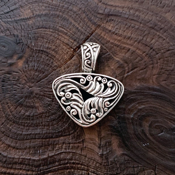 Sterling Upside Down Triangle Necklace Etsy