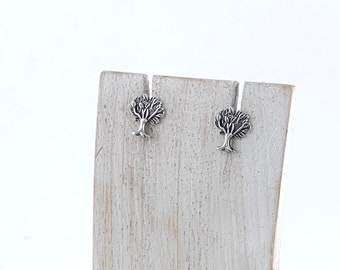 Tree of Life Earrings, Sterling Silver Tree of Life, Dainty Earrings, Nature Earrings, Minimalist earrings, Silver Stud