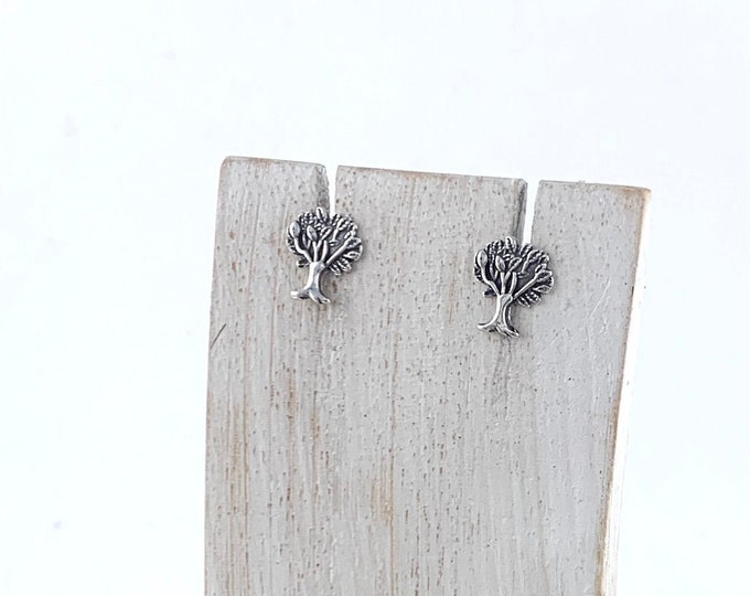 Tree of Life Earrings, Sterling Silver Tree of Life, Dainty Earrings, Nature Earrings, Minimalist earrings, Silver Stud