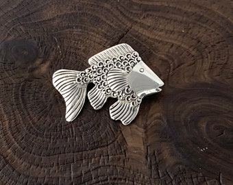 Silver Fish Brooch, Silver Fish Pin, Cute Fish Jewellery,  Sterling Silver Fish Brooch, Fish Lover