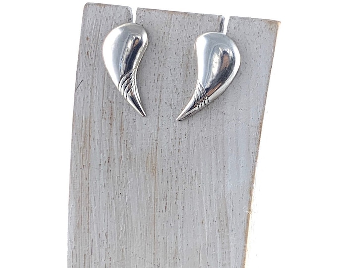 Silver Stud Earrings, .925 High Polished Silver, Sensual Teardrop Stud Earrings, Minimalist Stud