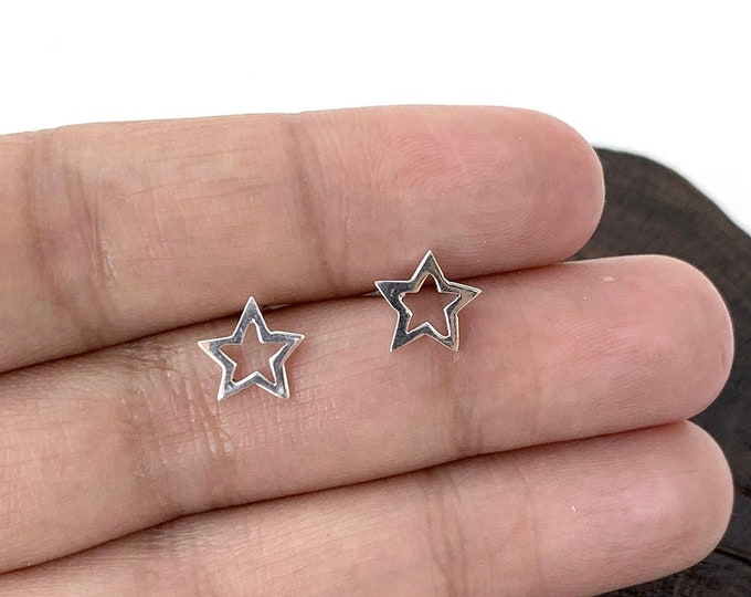 Little Star Stud, Sterling Silver Earring, Minimalist Stud Earrings, Tiny Star Studs, Boho, Celestial