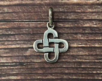 Celtic Knotted Cross Pendant, Sterling Silver Pendant, Celtic Pendant