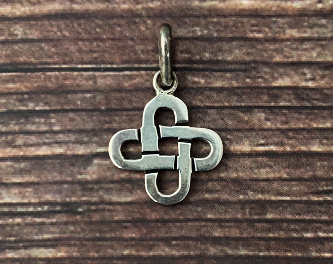 Celtic Knotted Cross Pendant, Sterling Silver Pendant, Celtic Pendant