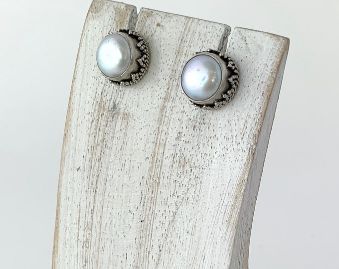 Freshwater Cultured Pearl, Post Earrings, Pearl Stud Earrings, Pearl Jewellery, Natural White Pearl, Cultured Pearl Earring