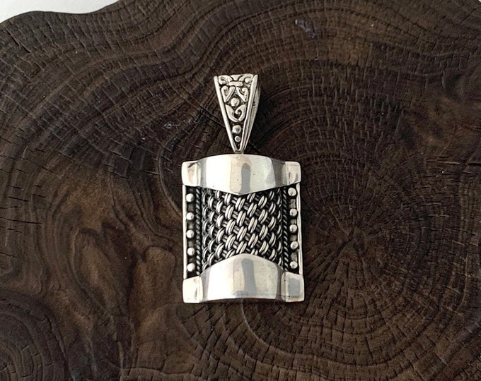 Rectangular Element Pendant, Sterling Silver.925, Solid Silver Pendant, Silver Rectangle Pendant