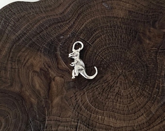 Silver Dinosaurs Pendant, Fun T-Rex Pendant in Sterling Silver, Jurassic Park Themed jewellery, Dinosaurs Pendant