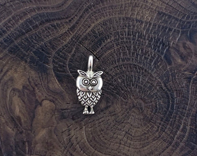 Silver Owl Pendant, Sterling Silver Owl,Owl Jewellery,Animal Pendant, Owl Lover