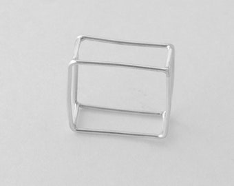 Silver Square Ring, Minimalist Silver Ring, Sterling Silver Square Ring, Simple Ring, Geometric Ring, Statement Ring,Ring Minimalist