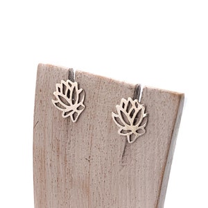 Sterling Silver Lotus Stud Earrings,  Yoga Lotus Stud, Floral earring, Lotus Flower, Silver Lotus Stud, Zen Stud