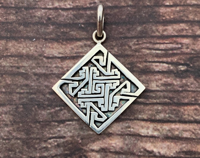 Celtic Symbol Pendant, Sterling Silver Celtic Pendant, Celtic Necklace, Silver Celtic Pendant