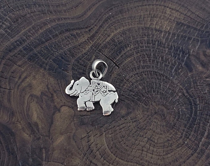 Silver Elephant Pendant, Silver Elephant Charms, Good Luck Necklace,Solid Silver Elephant Pendant