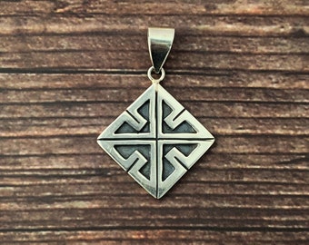 Celtic Silver Pendant, Symbol Carolingian Cross, Sterling Silver Celtic Pendant, Irish, Ireland, St Patrick's Day, Silver Celtic Pendant