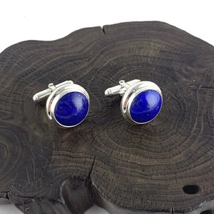 Lapis Lazuli Cuff Links, Sterling Silver Cuff Links Gift, Lapis lazuli Healing Properties, Men Jewellery, Mens Cuff Links