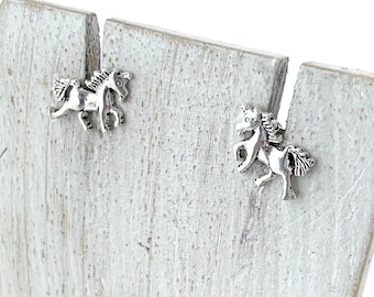 Unicorn  Stud, Silver Unicorn Studs Earrings, Minimalist , Animal Stud, Unicorn Lover