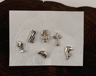 Mix and match Post, Assorted Sterling Silver Studs, Tiny Silver Earrings, Mix Single Earring, Assortment Cartilage Earrings