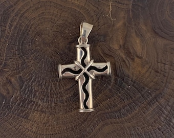 Silver Cross Pendant, Sterling Silver Cross, Confirmation, Birthday Gift ,Religious, Solid silver