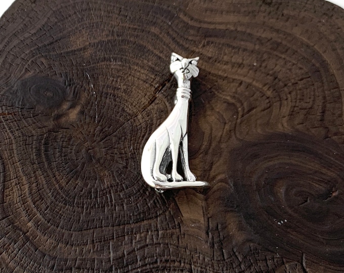 Cat Pin, Silver Cat Brooch, Sterling Silver Cat Pin, Kitten Pin, Kitty Pin, Cats Lover