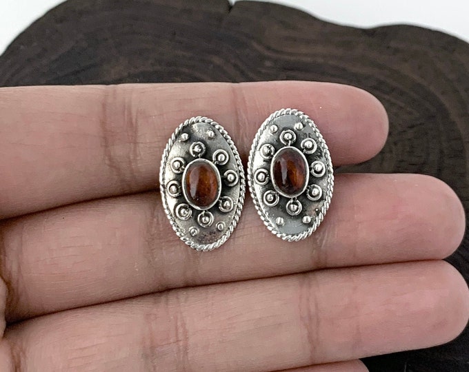 Amber Earrings, Oval Baltic Amber,Amber Stud Earring, Sterling Silver 925, Silver Amber, Natural Amber, Real Amber Stud