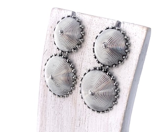 Silver Circle Earrings, Silver Double Circle, Umbrella Shaped, Original Sterling Silver Earrings, Round Earrings,Sterling Silver Earrings