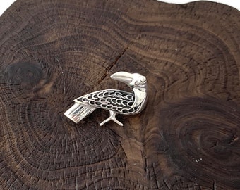 SilverToucan Pin, Silver Bird  Brooch, Sterling Silver Bird Pin, Solid Silver Toucan, Toucan Jewellery