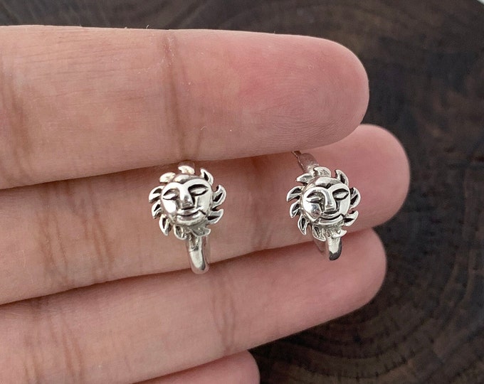 Silver Sun Stud, Sun Hoop, Minimalist Sun Stud, Sun Earrings Stud, Tribal Sun Jewellery, Sun Stud Earrings, Celestial Earrings,Sun Post