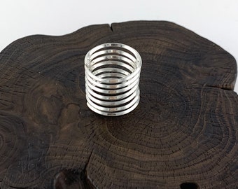 Coiled Silver Ring, Modern Sterling Silver Ring, Minimalistic Ring,Spring Ring, Silver Ring