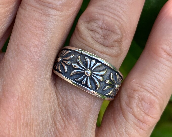 Celtic Flower Ring, Sterling Silver 925,Silver Celtic Ring, Silver Ring