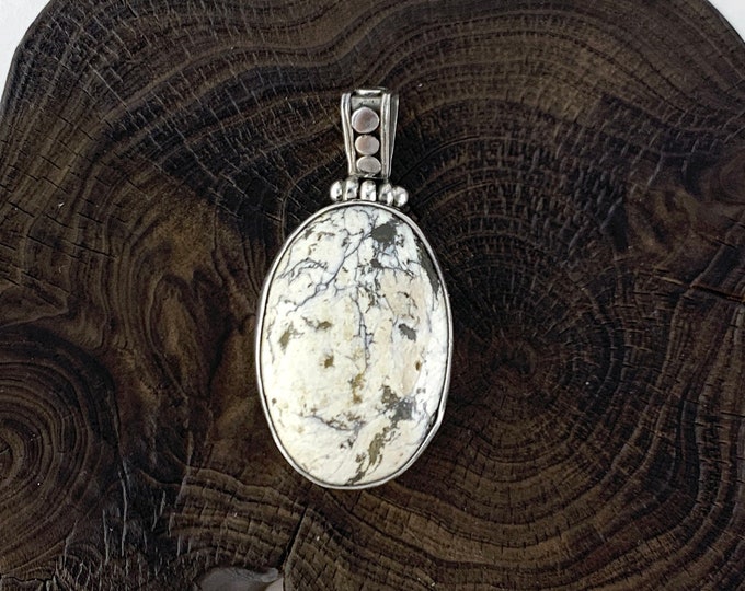 Agate Pendant, Natural Stone Jewellery, Sterling Silver Agate Necklace, Silver 925, White Pendant, Gemstone