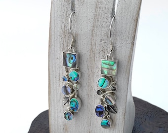 Stunning Abalone Earrings, Assorted Shapes, Square and Oval Natural Abalone, Shell Earrings,Long Abalone  Earrings,Natural Abalone