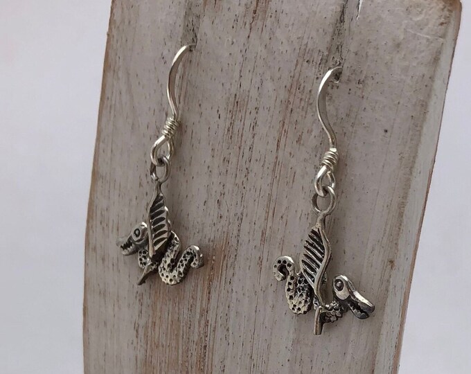 Sterling Silver Dragon, Dragon Earrings, Vintage Dragon  Earrings, Silver Dragon Earrings, Dragon Jewellery,Fun Dragon Earrings,