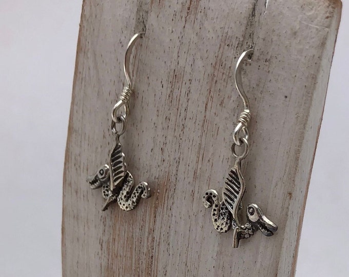 Sterling Silver Dragon, Dragon Earrings, Vintage Dragon  Earrings, Silver Dragon Earrings, Dragon Jewellery,Fun Dragon Earrings,