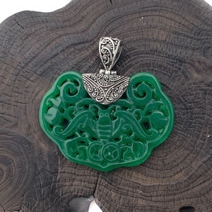 Stunning Carved Jade,Jade Pendant, Handmade, Genuine Burmese Jade, Green Jade Jewellery