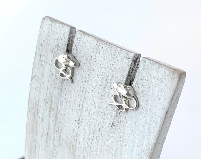 Mouse Sterling Silver Post, Mouse Earrings, Mice Earrings, Minimalist Studs,Tiny Earring, Tiny Mice Studs,Silver Mice Stud