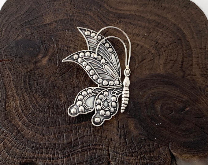 Butterfly Sterling Silver Brooch, Insect Brooch Pin, Moth brooch, Silver Butterfly Brooch, Sterling Brooch, Butterfly Pin Lover