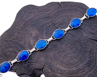 Blue Shell Bracelet, Paua Shell  Bracelet, Ovals Silver Bracelet, Blue Abalone, Bracelets, Minimalist Oval Shell Brac, Simple Oval Bracelet