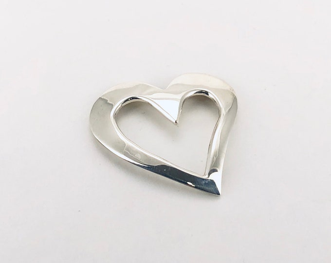 Silver Heart Pendant,Sterling Silver Heart Pendant, Heart Necklace, Love Pendant, Valentine's Day Pendant, Solid Silver Heart