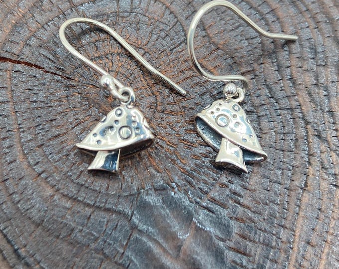 Silver Mushroom Earrings,Small Mushroom ,Nature Earrings,Silver925