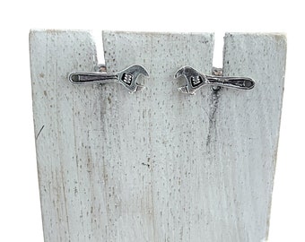 Wrench Stud, Sterling Silver Earrings,  Wrench Earrings, Tool Earring, Mechanic Earring,