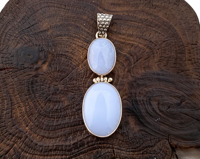 Chalcedony Pendant, Chalcedony Necklace, Oval Chalcedony Jewellery,Natural Gemstone,Silver 925,Stunning Pendant