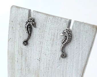 Sea Horse Post Earrings, Seahorse  Stud Earrings, Sterling silver Sea Horse, Ocean Studs