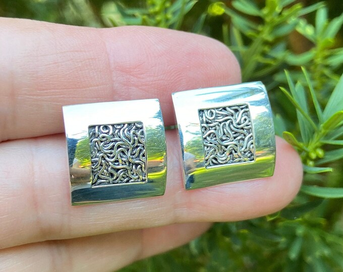 Sterling Silver Studs, Rectangular Silver Post,  Geometric Studs, Rectangle Studs, Minimalist Studs Earrings