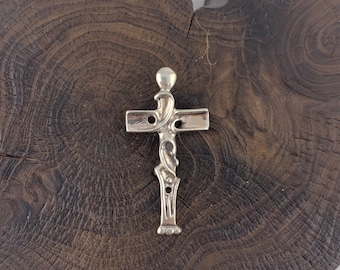 Silver Cross Pendant, Sterling Silver 925, Confirmation, Birthday Gift, Religious,Mens Cross,Organic Cross,Unisex Cross