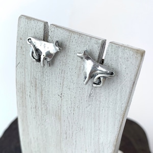 Moo-ve it susan earrings - Sterling Silver Cow Earrings, Animal Stud, Farm Stud Earrings, Cow Lover