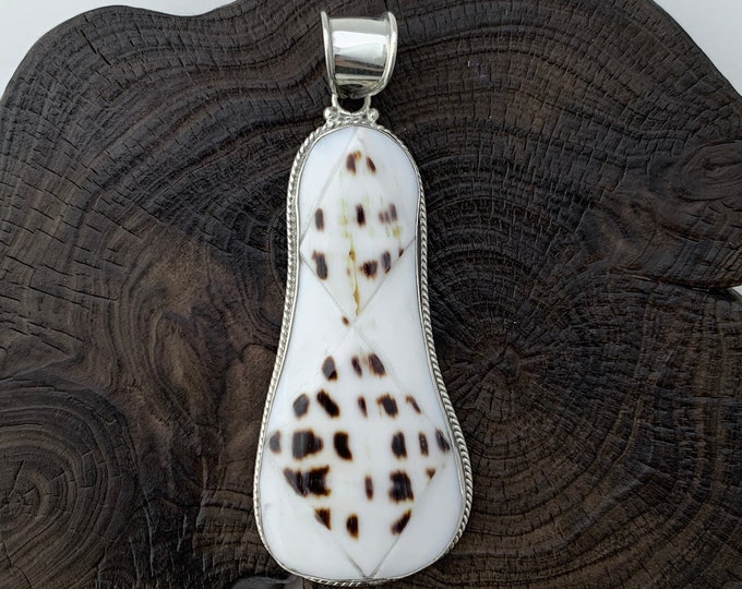 Shell Pendant, Silver Leopard Shell Pendant, Sterling Silver 925 , Unique Pendant, Sea Shell Necklace, Silver Shell Jewellery