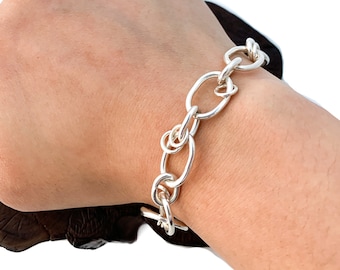 Charm Bracelet,Starter Charm Bracelet, Chain Silver Bracelet, Plain Silver Bracelet, Sterling Silver 925, Christmas Gift