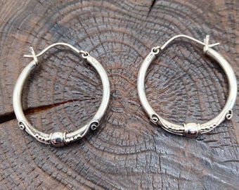 Silver Hoops,Sterling Silver Hoops,Elegant Hoops,Round Hoops
