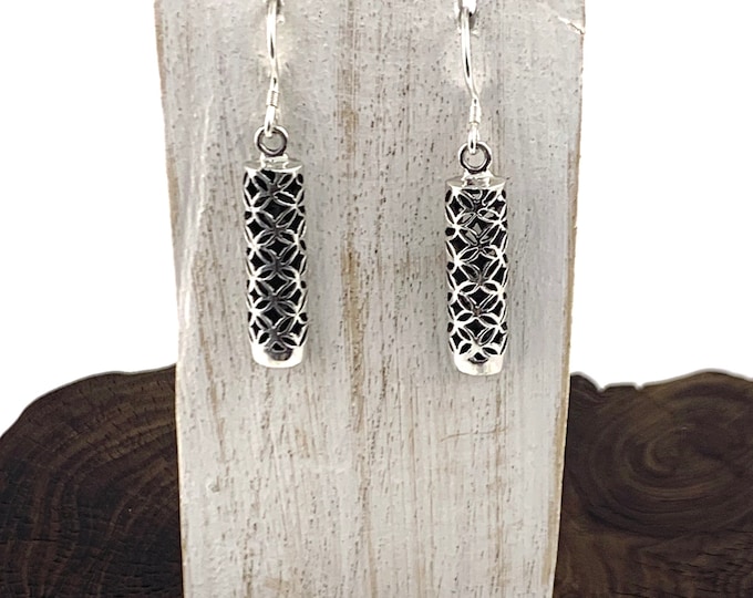 Rectangle Silver Bar, Silver Motif Earring, Handmade, Bar Earrings Jewellery, Sterling Silver 925,Oxidized Earrings,Silver Earrings